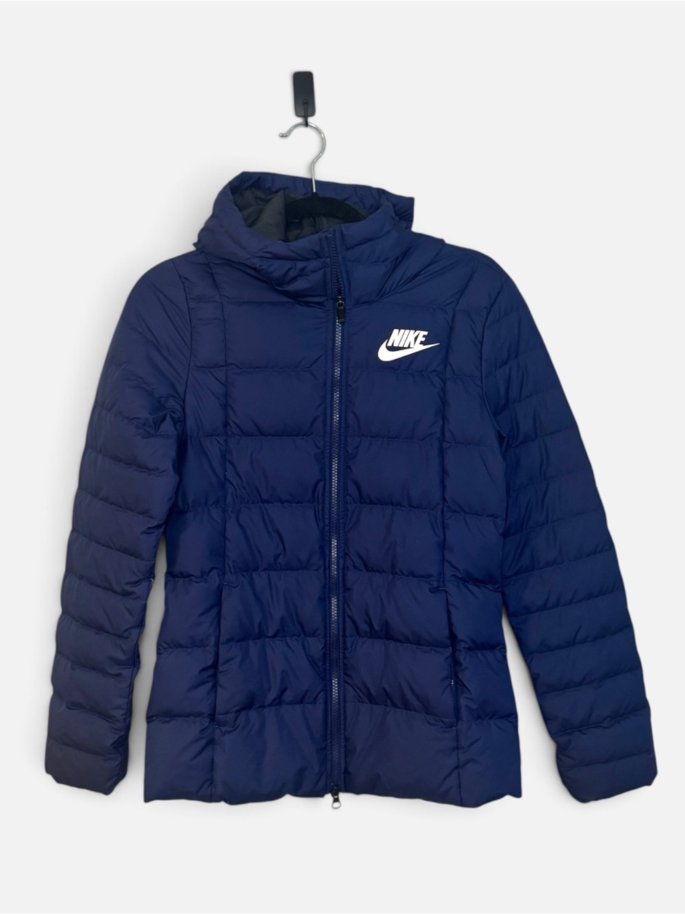 Nike Women’s Lightweight Down Filled Hooded Jacket Navy Blue Small